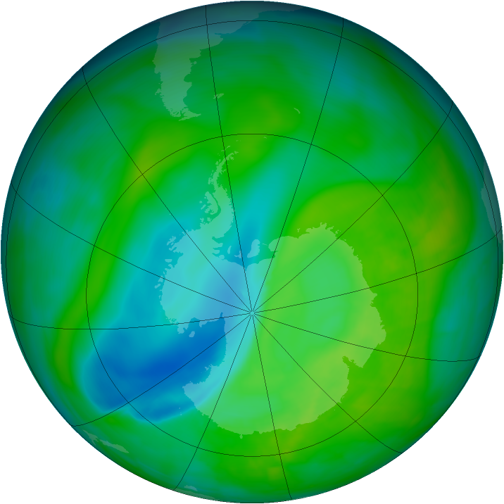 Antarctic ozone map for 26 November 2013